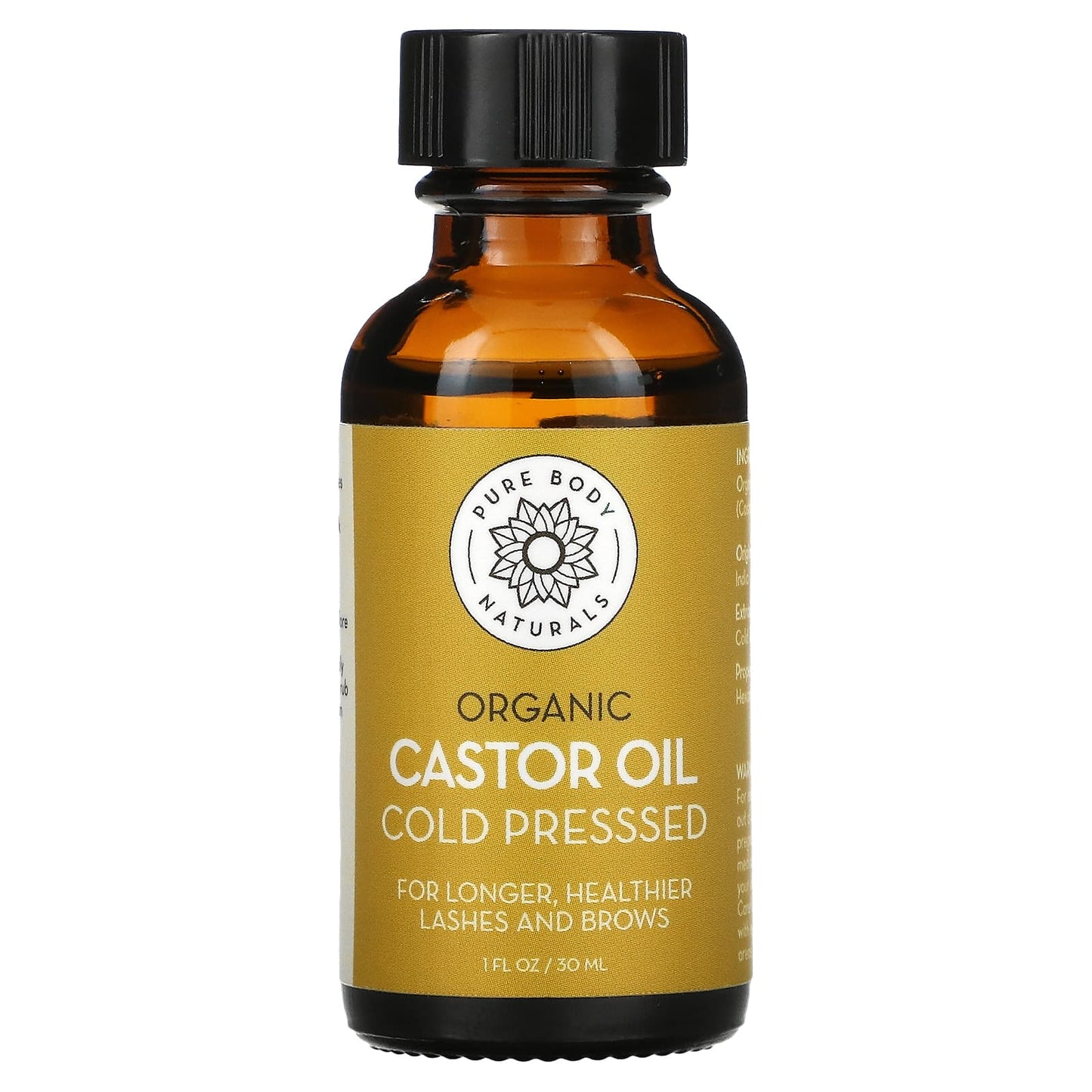 Pure Body Naturals-Organic Cold Pressed Castor Oil Kit-1 fl oz (30 ml)