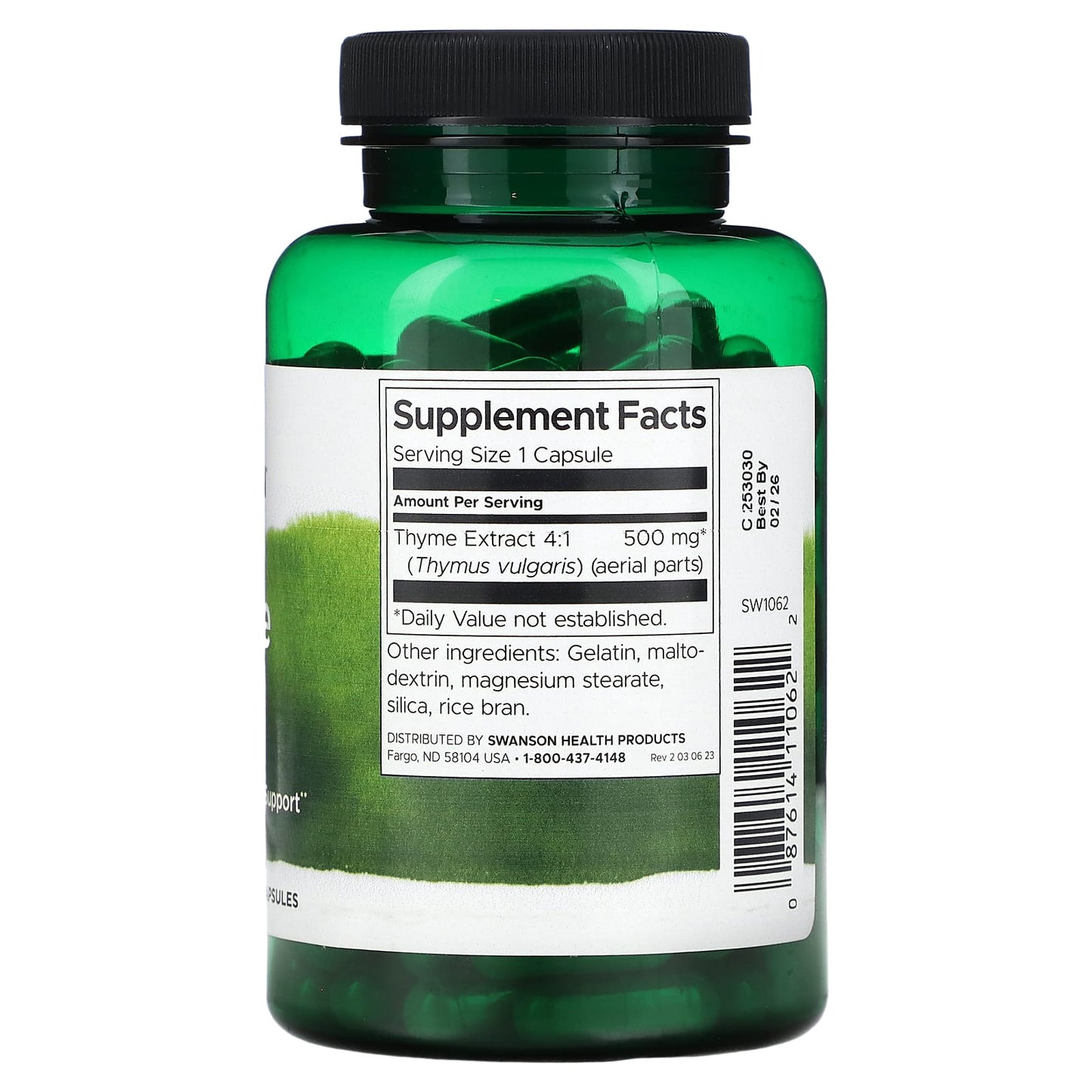 Swanson, Thyme Leaf, 500 mg , 120 Capsules