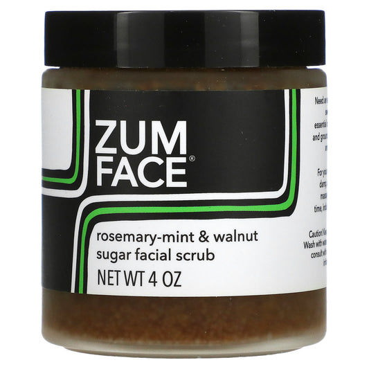 ZUM-Zum Face-Sugar Facial Scrub-Rosemary-Mint & Walnut-4 oz