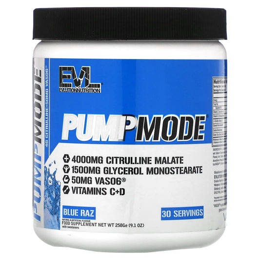 EVLution Nutrition-PumpMode-Blue Raz-9.1 oz (258 g)