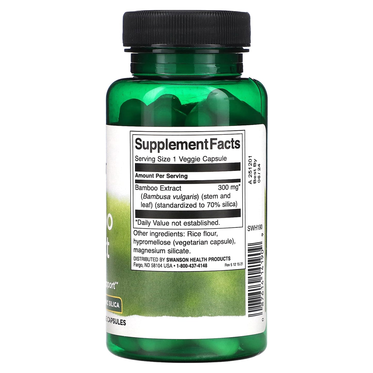 Swanson, Bamboo Extract, 60 Veggie Capsules