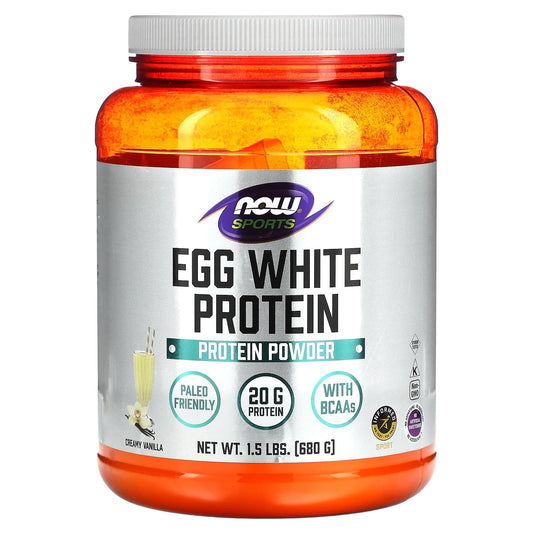 NOW Foods-Sports-Egg White Protein-Creamy Vanilla-1.5 lbs (680 g)