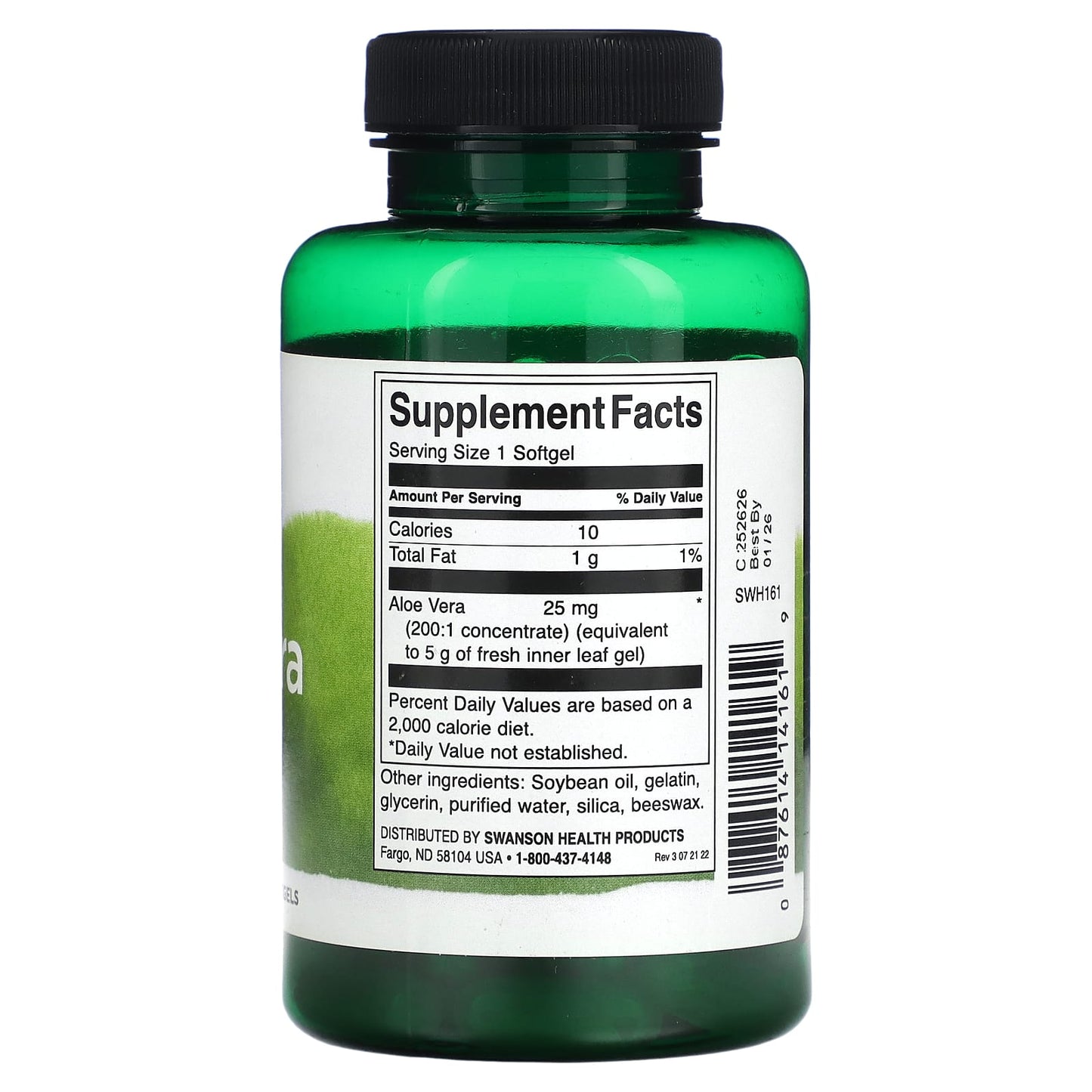 Swanson, Aloe Vera, 25 mg, 100 Softgels