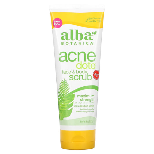 Alba Botanica-ACNEdote-Face & Body Scrub-8 oz (227 g)