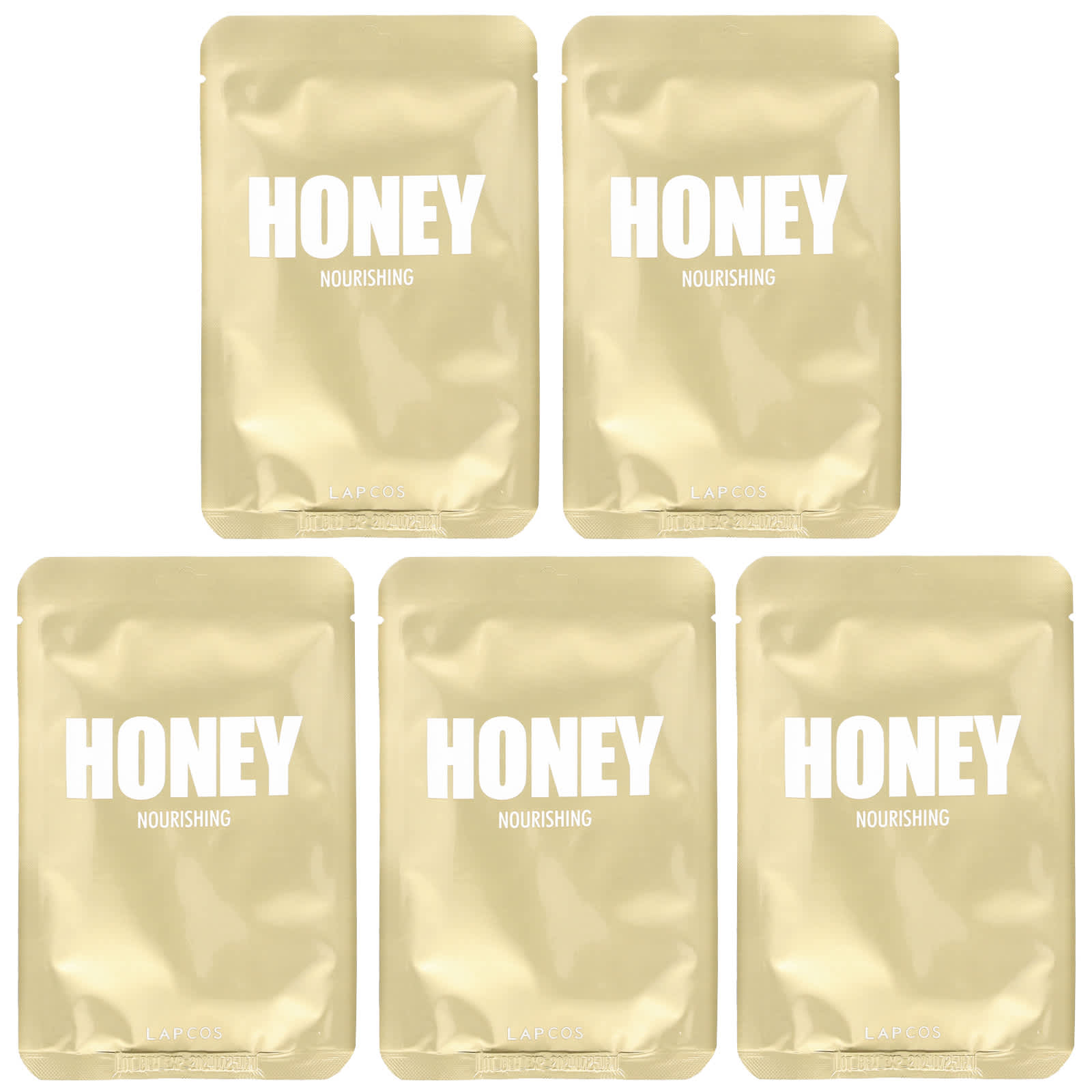 Lapcos-Honey Beauty Sheet Mask Set-Nourishing-5 Sheets-0.91 fl oz (27 ml) Each