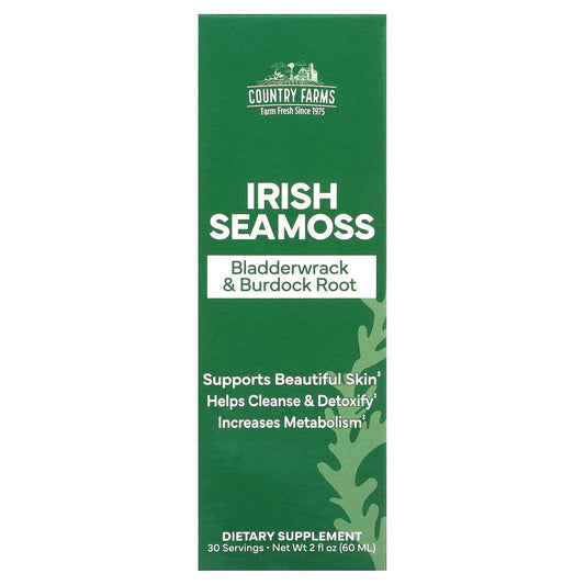 Country Farms-Irish Sea Moss-Bladderwrack & Burdock Root-2 fl oz (60 ml)