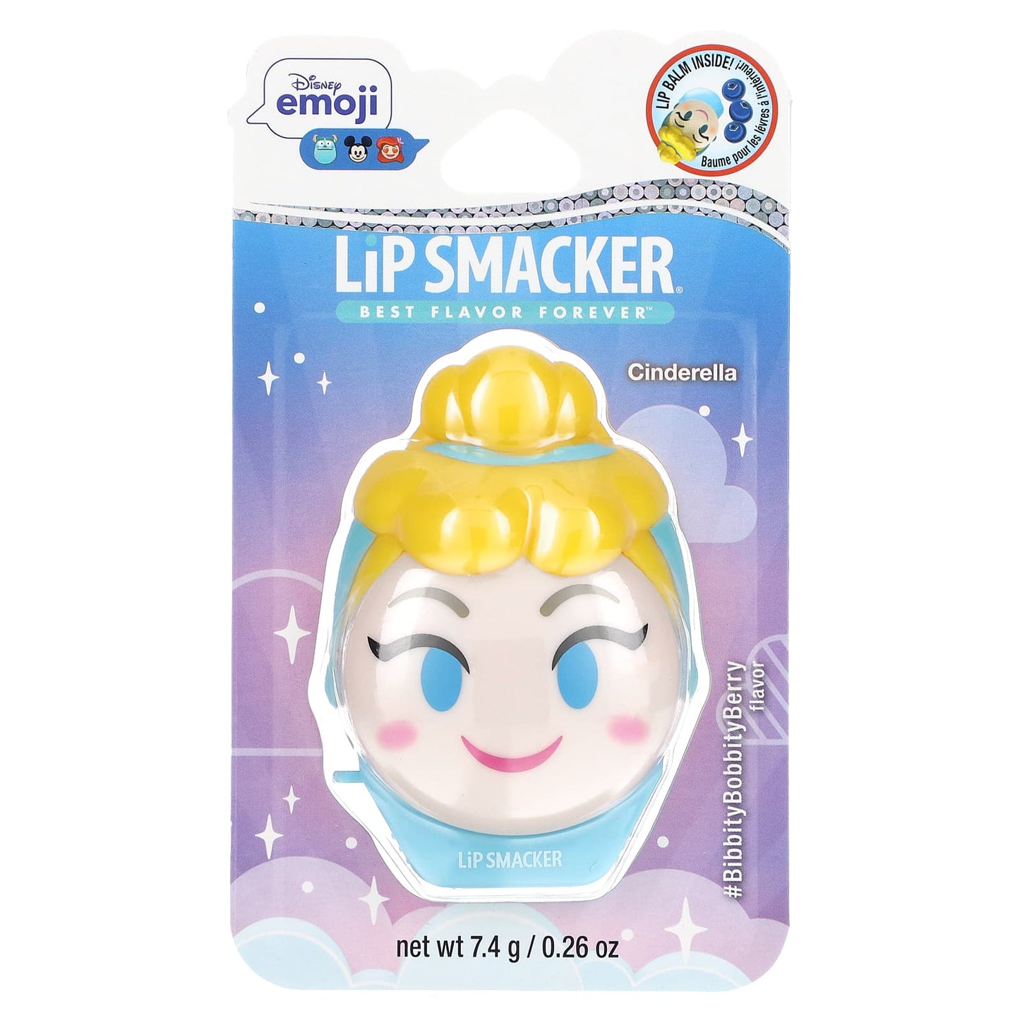 Lip Smacker, Disney Emoji, Lip Balm, Cinderella, #BibbityBobbityBerry, 0.26 oz (7.4 g)