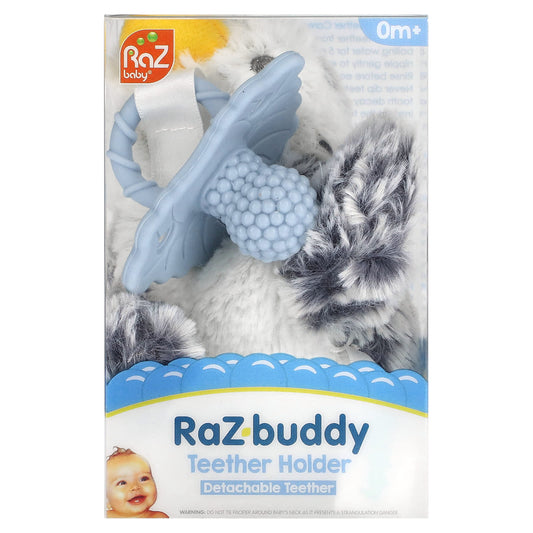 RaZbaby-RaZ-Buddy-Teether Holder-Detachable Teether-0 Months+-Penguin-1 Count