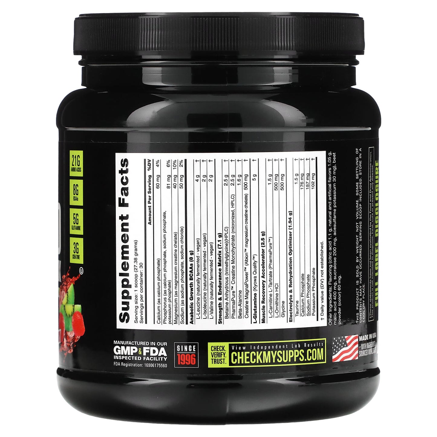 NutraBio, Reload Recovery Matrix, Kiwi Strawberry, 1.81 lb (821 g)