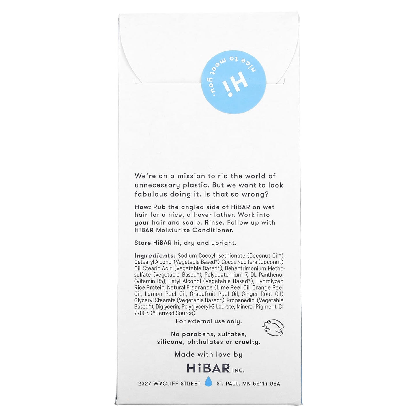 HiBAR, Solid Shampoo, Moisturize, 1 Bar, 3.2 oz (90 g)