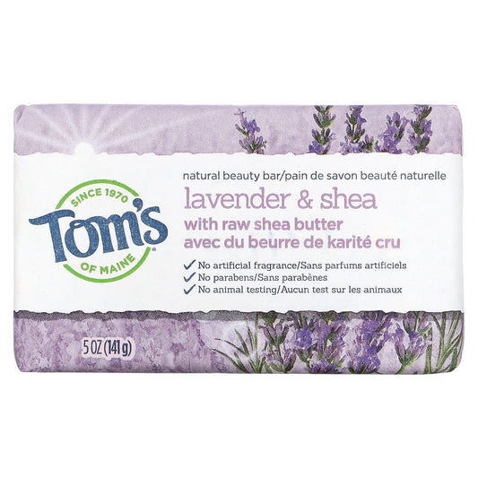 Tom's of Maine-Natural Beauty Bar-Lavender & Shea- 5 oz (141 g)