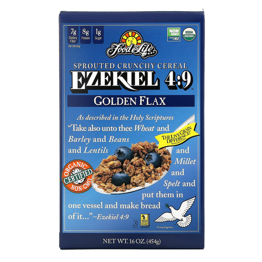 Food For Life-Ezekiel 4:9-Sprouted Crunchy Cereal-Golden Flax-16 oz (454 g)