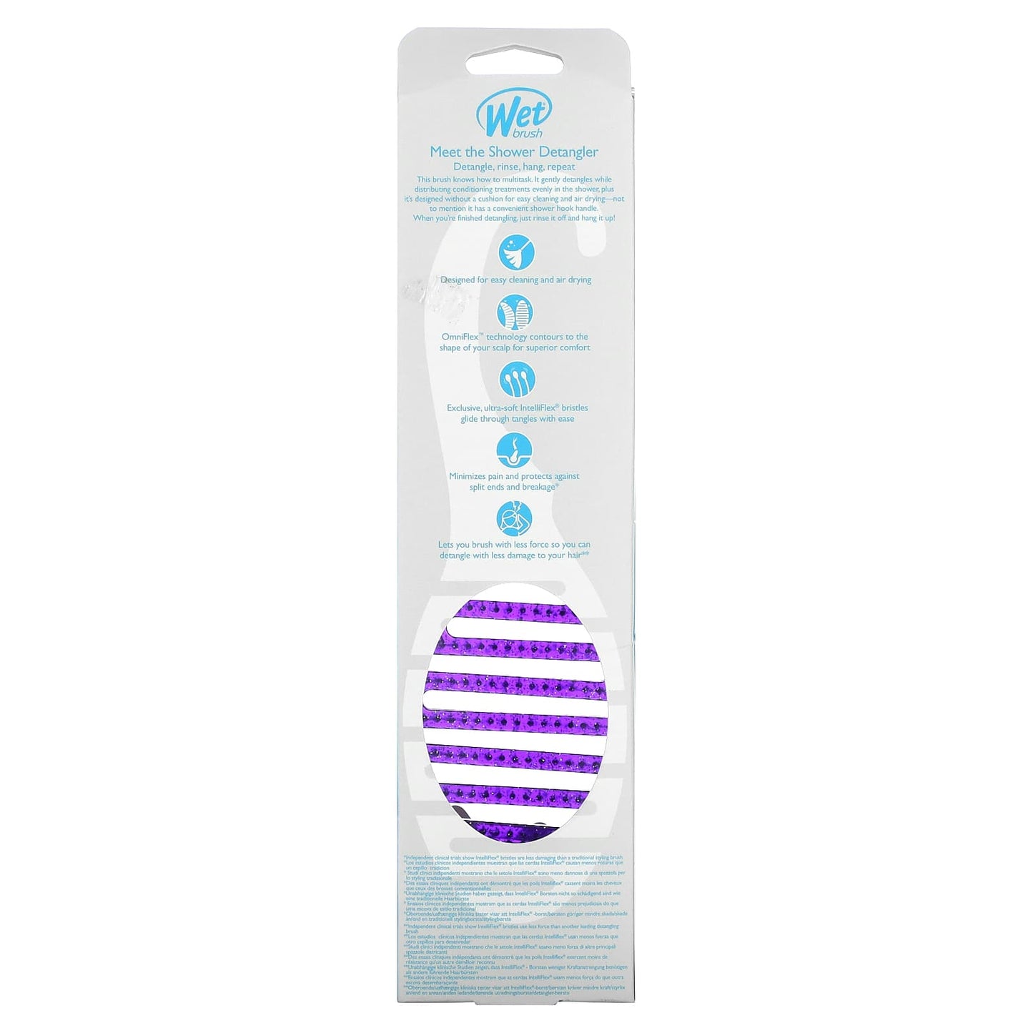 Wet Brush, Shower Detangler, Purple, 1 Brush