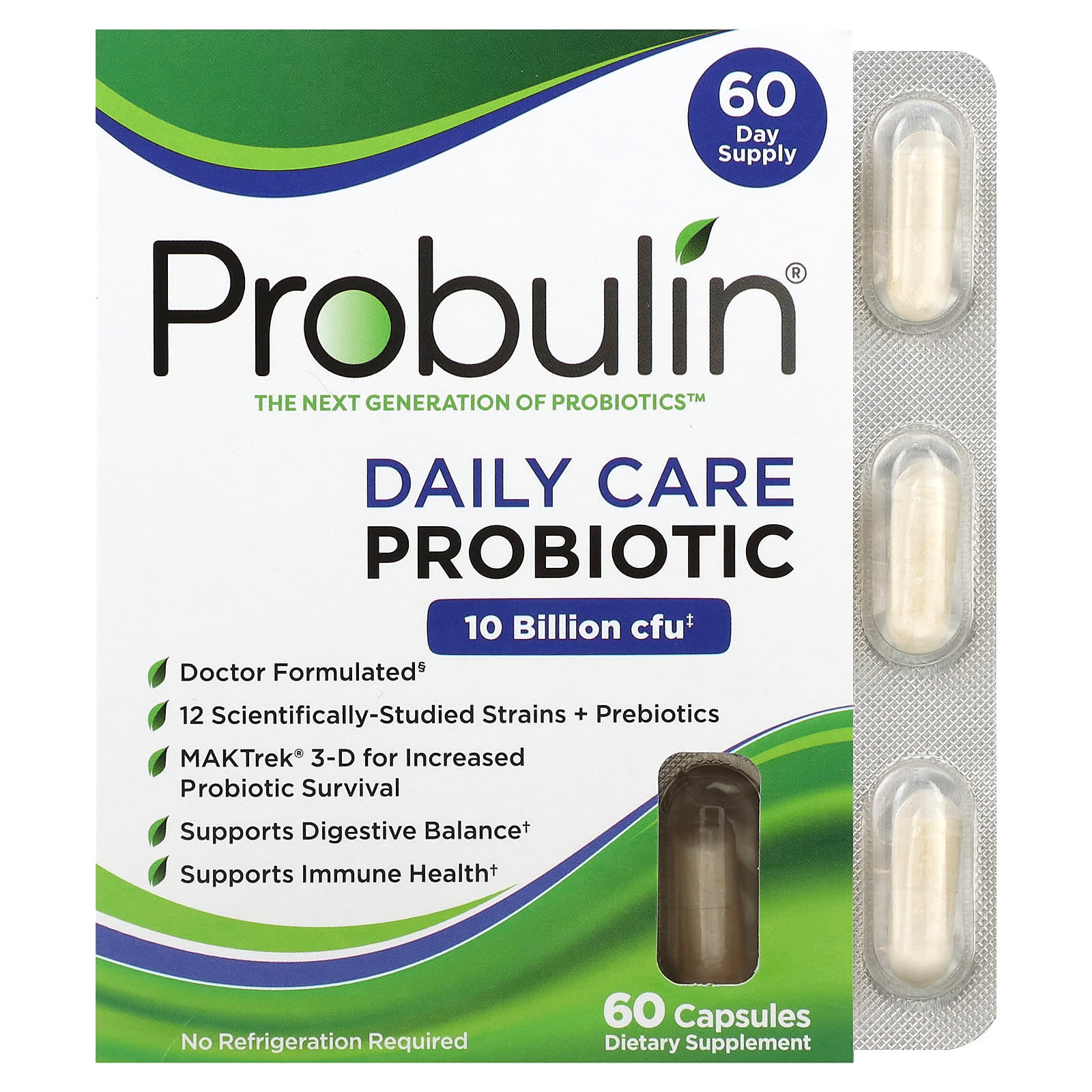 Probulin-Daily Care Probiotic-10 Billion CFU-60 Capsules