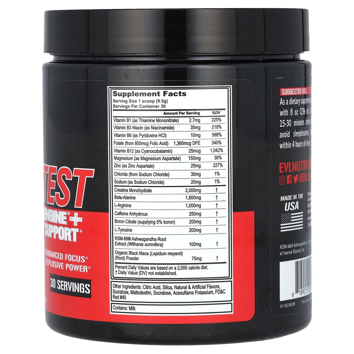 EVLution Nutrition, ENGN Test, Pre-Workout Engine + Testosterone Support, Fruit Punch, 10.05 oz (285 g)