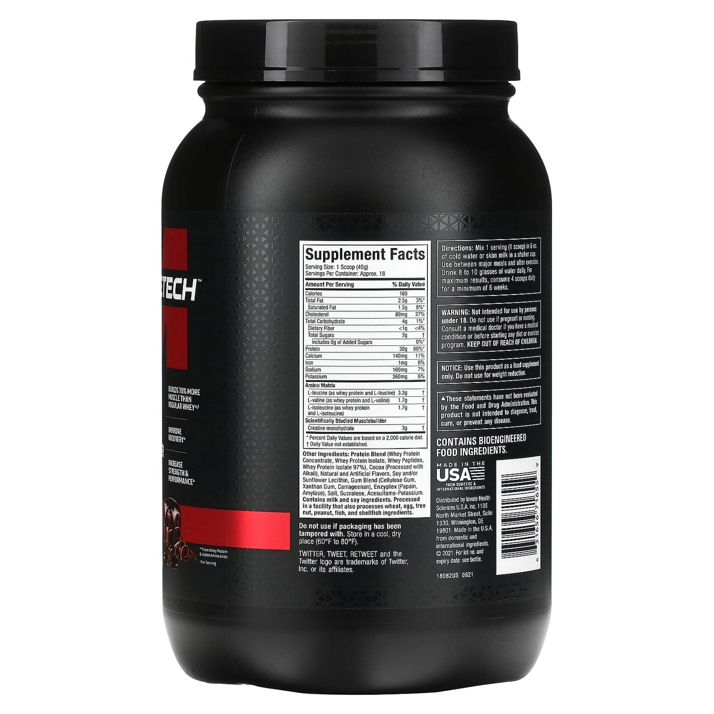 MuscleTech, Platinum Whey + Muscle Builder, Triple Chocolate, 1.8 lbs (817 g)