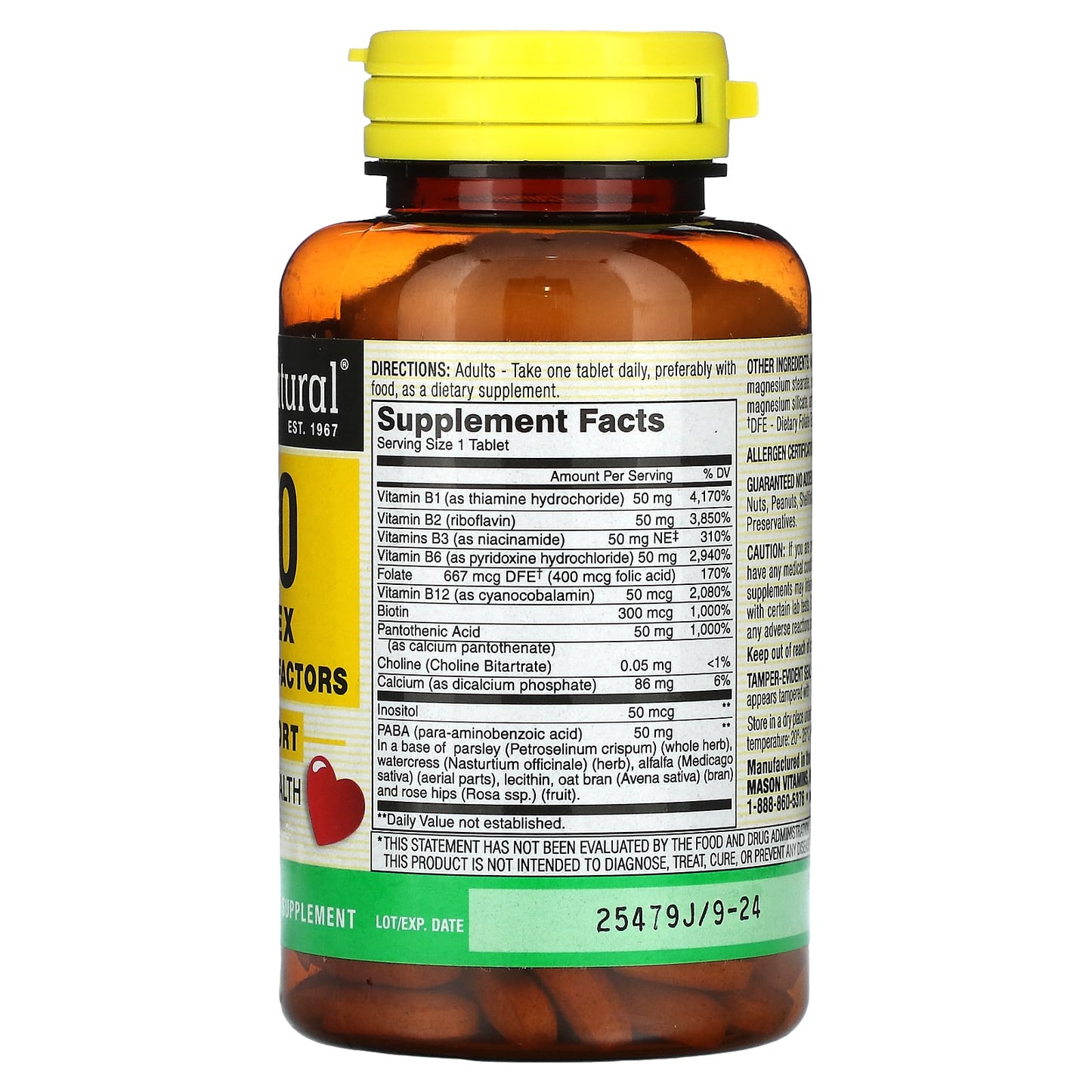 Mason Natural, B-50 Complex, 100 Tablets