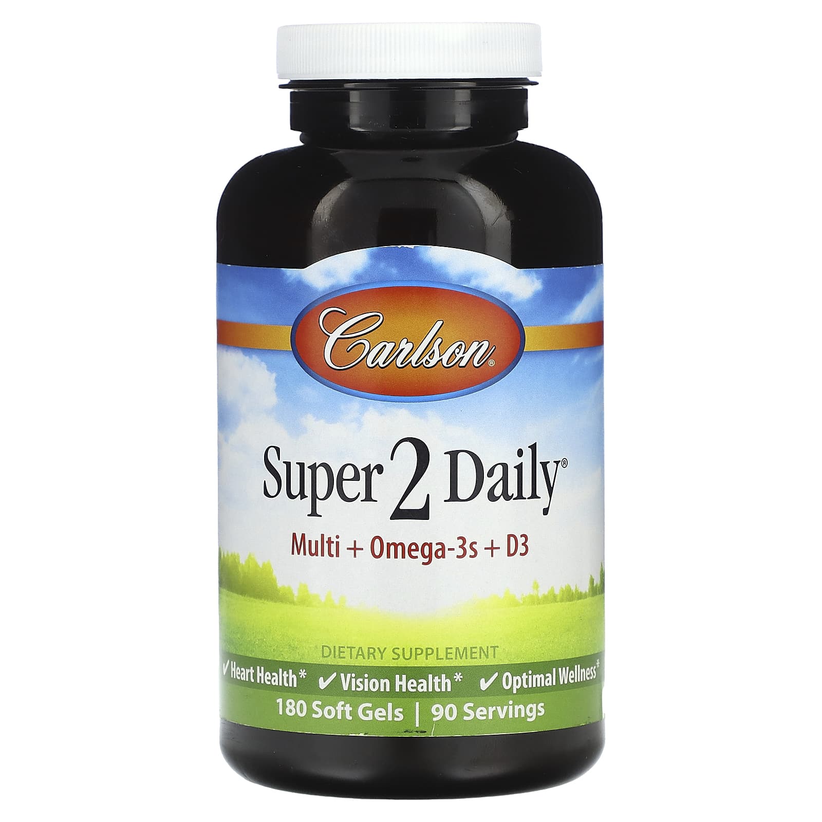 Carlson-Super 2 Daily-Multi + Omega-3s + D3-180 Soft Gels