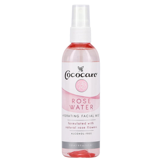 Cococare-Hydrating Facial Mist-Alcohol-Free-Rose Water-4 fl oz (118 ml)