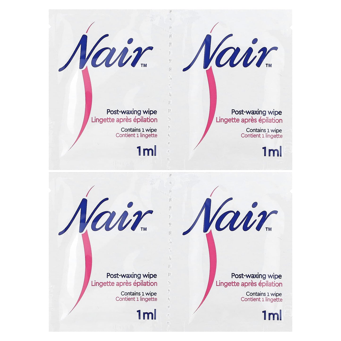 Nair, Wax Ready-Strips, For Face & Bikini, 40 Wax Strips + 4 Post Wipes