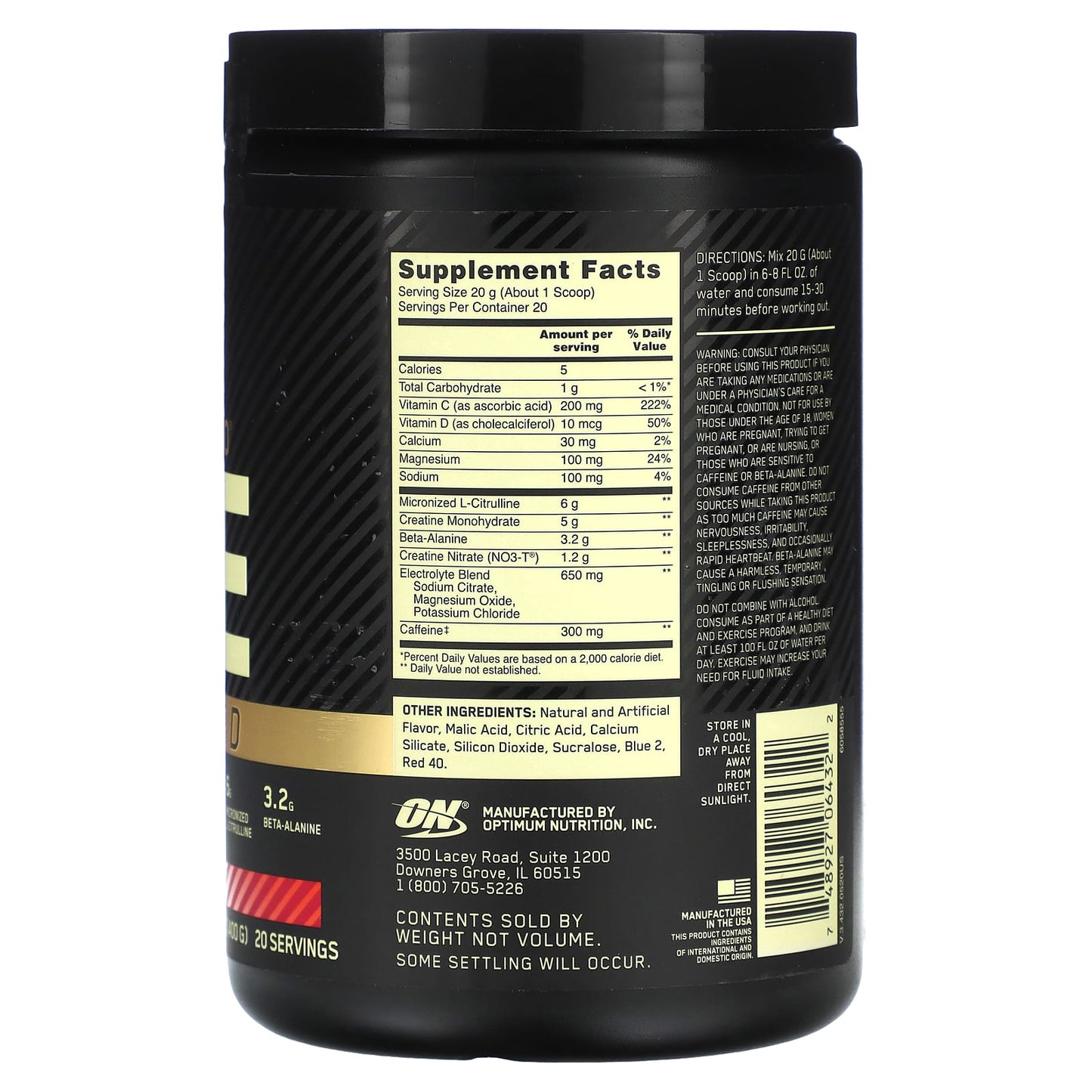 Optimum Nutrition, Gold Standard Pre Advanced, Berry Blast, 14.1 oz (400 g)