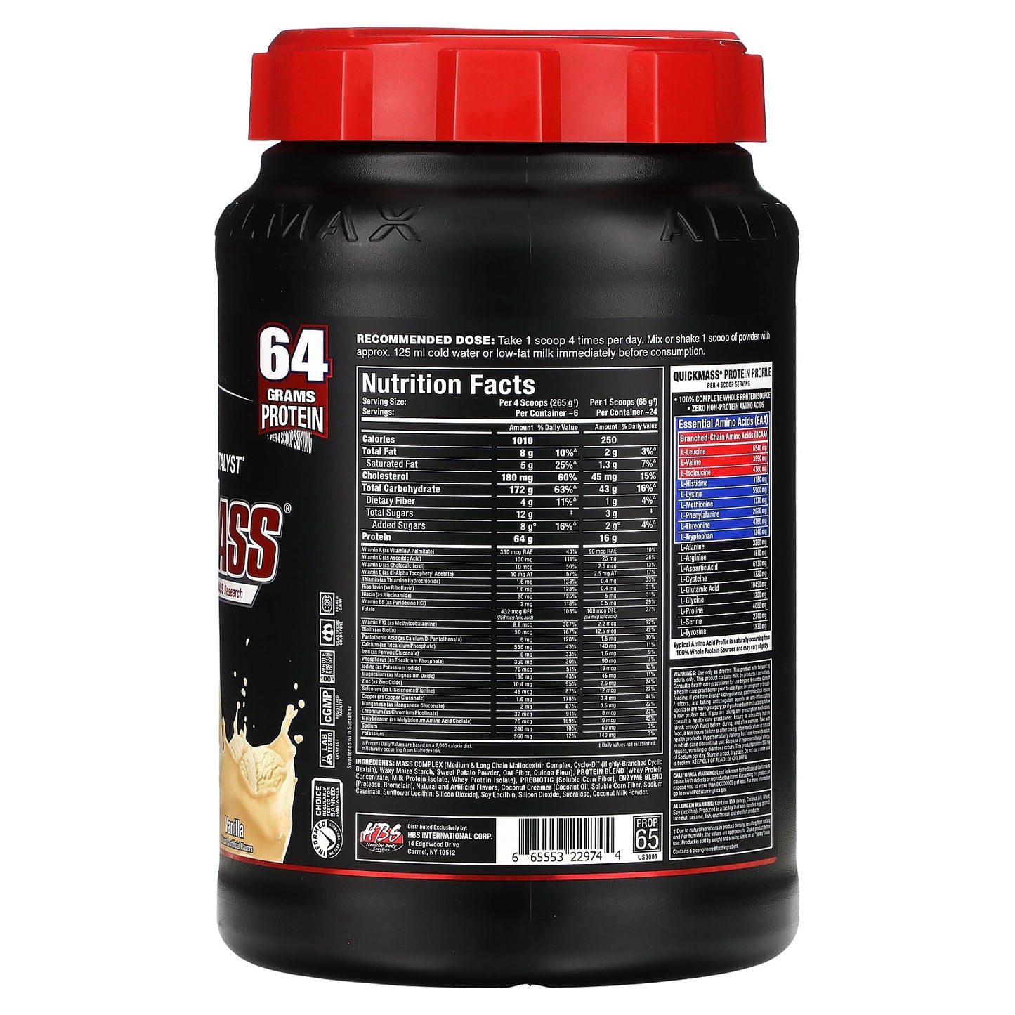 ALLMAX, Quick Mass, Rapid Mass Gain Catalyst, Vanilla, 3.5 lbs (1.59 kg)