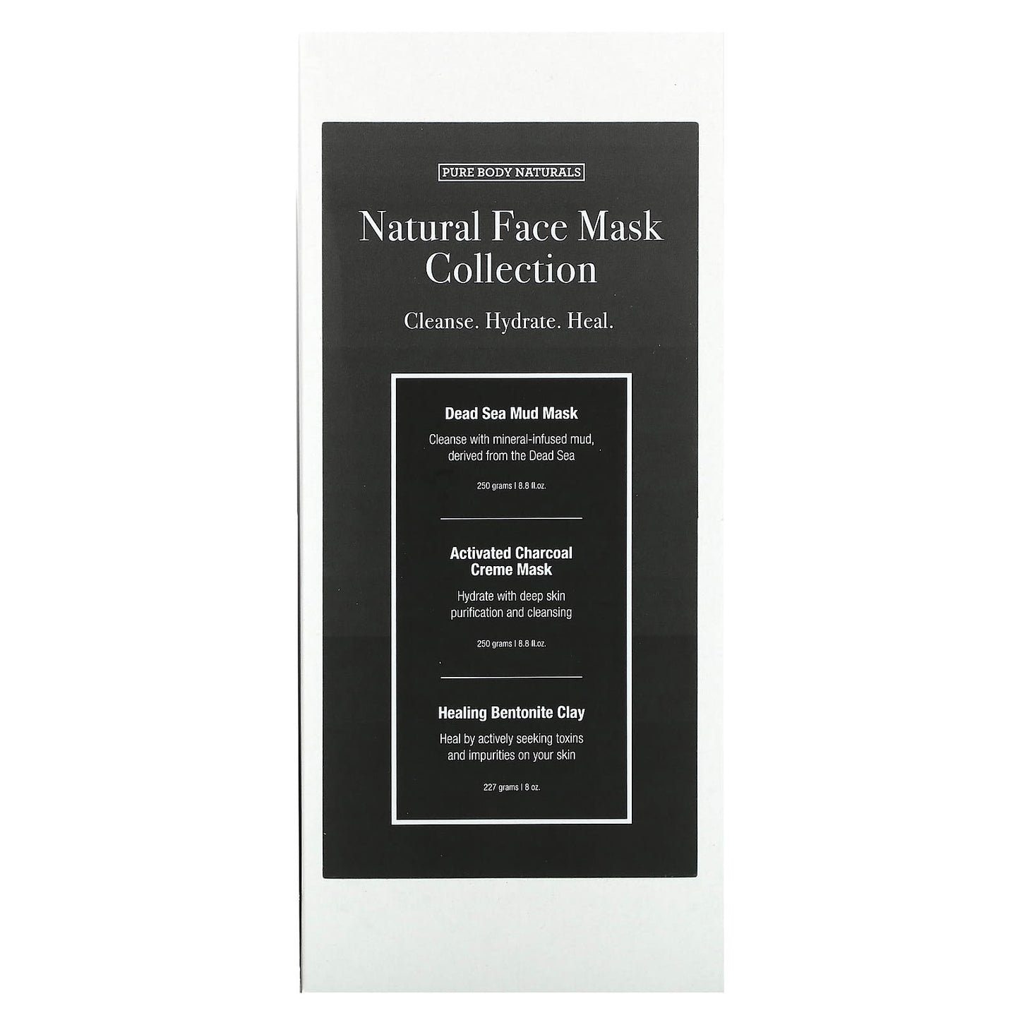 Pure Body Naturals, Natural Face Beauty Mask Collection, 3 Piece Set