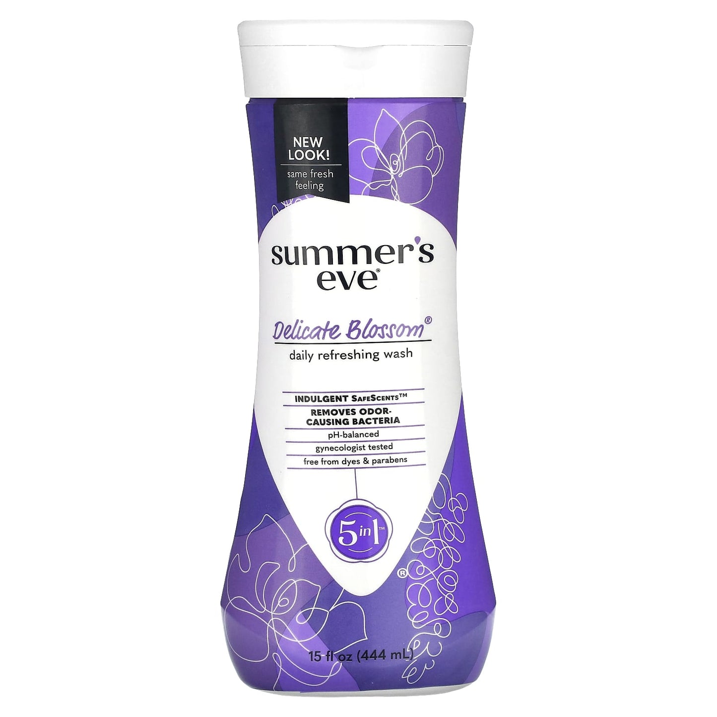 Summer's Eve-5 in 1 Daily Refreshing Wash-Delicate Blossom-15 fl oz (444 ml)