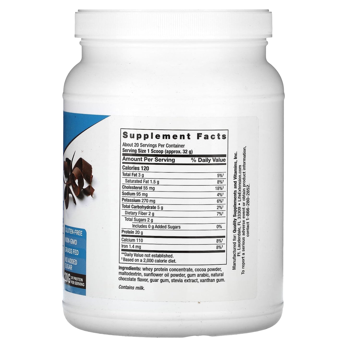 Life Extension, Wellness Code, Whey Protein Concentrate, Chocolate, 1.41 lb (640 g)