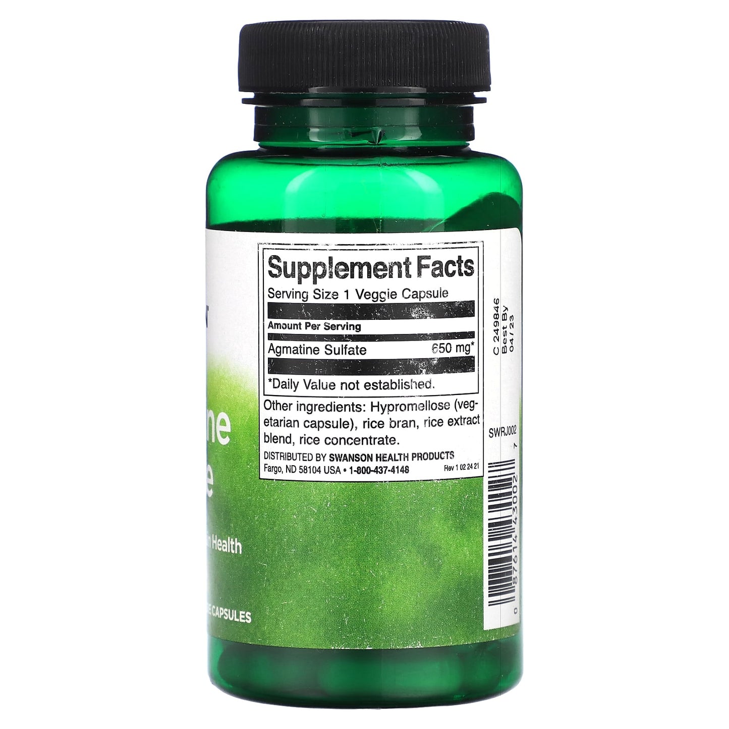 Swanson, Agmatine Sulfate, 650 mg, 60 Veggie Capsules