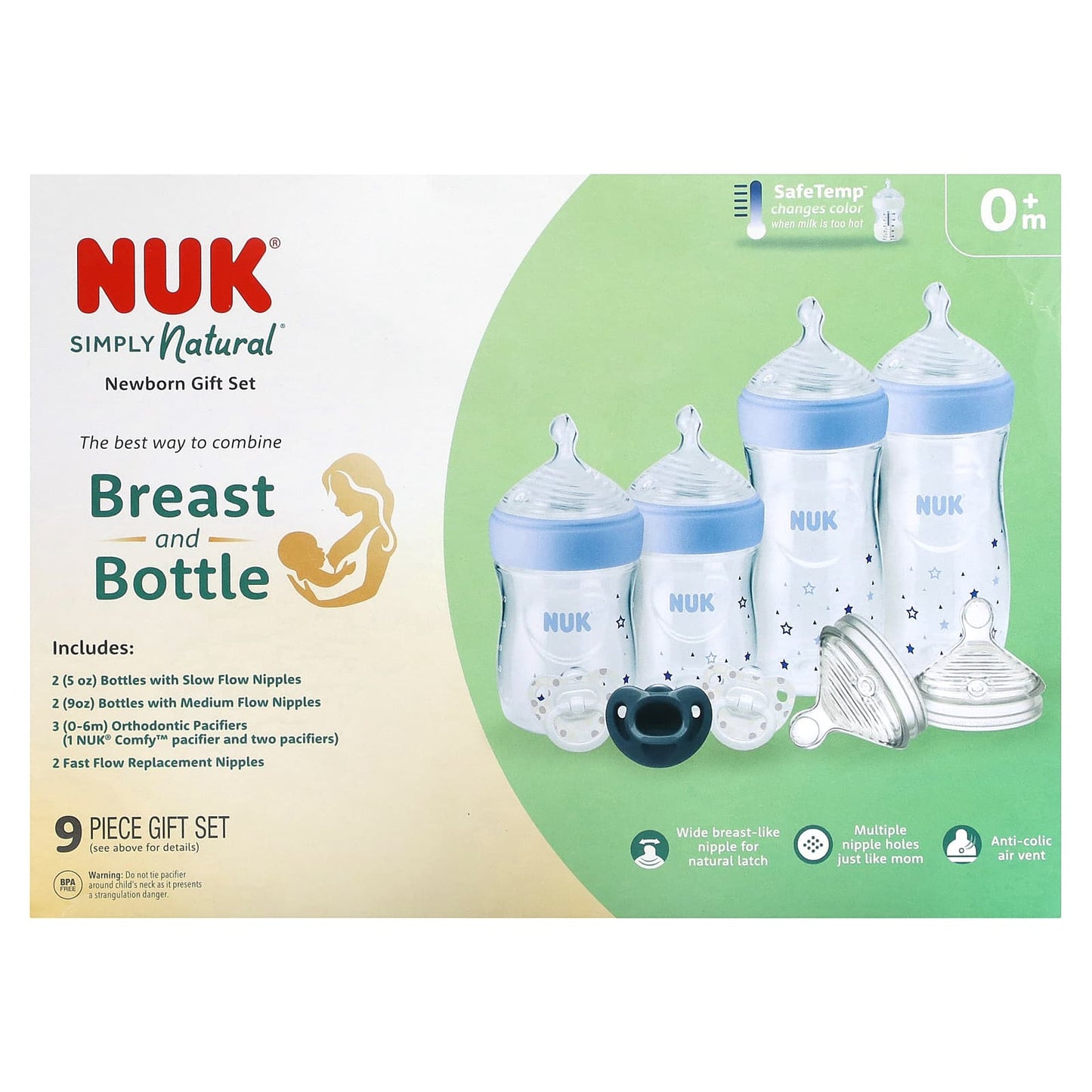 NUK-Simply Natural-Newborn Gift Set-0+ Months-9 Pieces