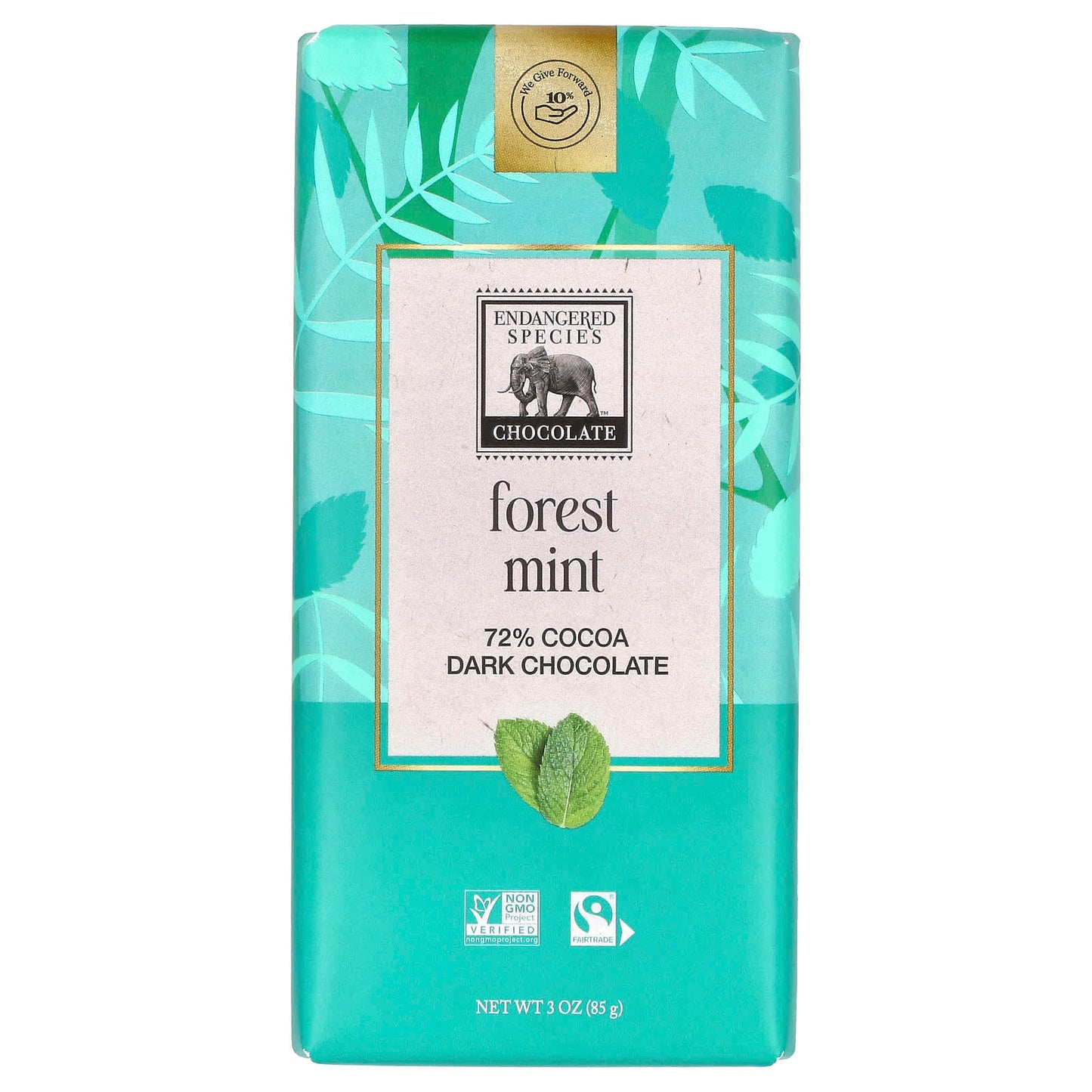 Endangered Species Chocolate-Forest Mint + Dark Chocolate-72% Cocoa-3 oz (85 g)