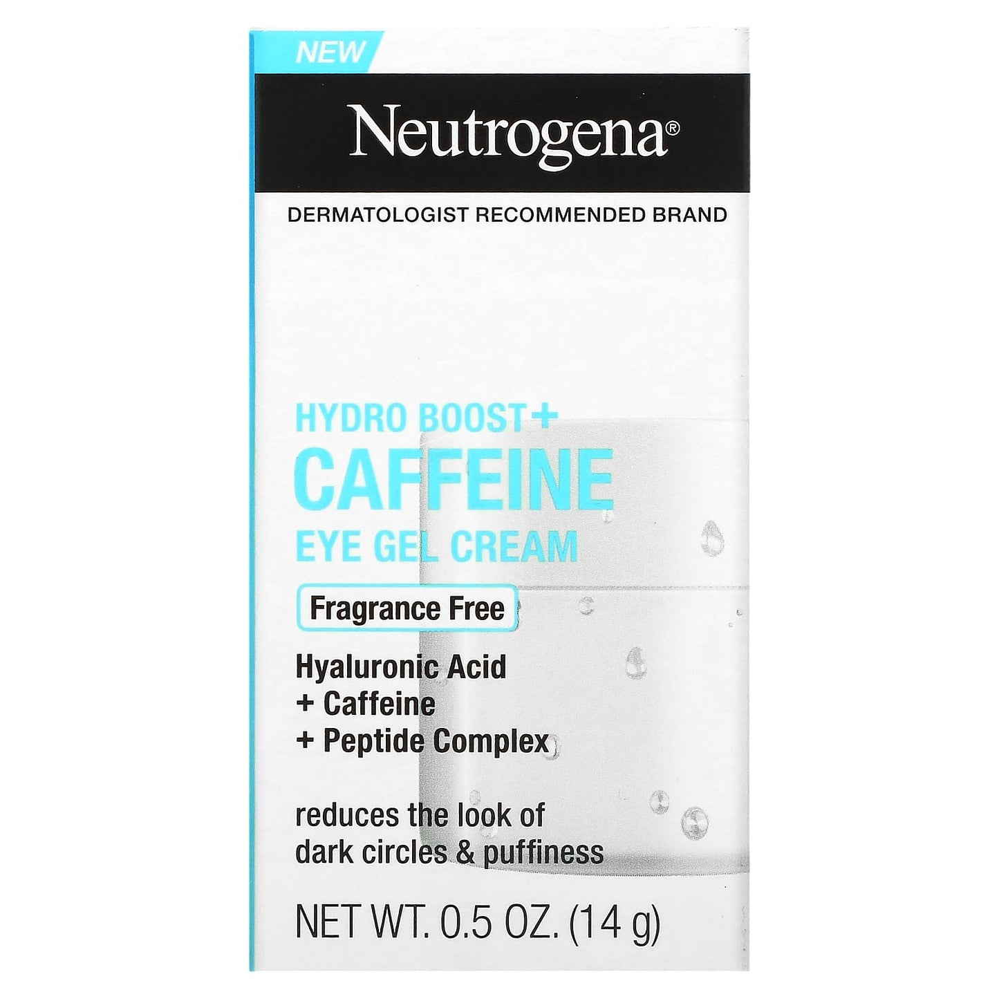 Neutrogena, Hydro Boost + Caffeine Eye Gel Cream, Fragrance Free, 0.5 oz (14 g)