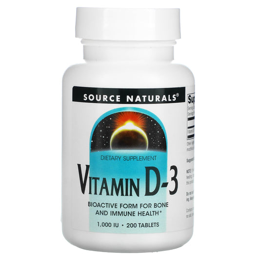 Source Naturals-Vitamin D-3-1,000 IU-200 Tablets