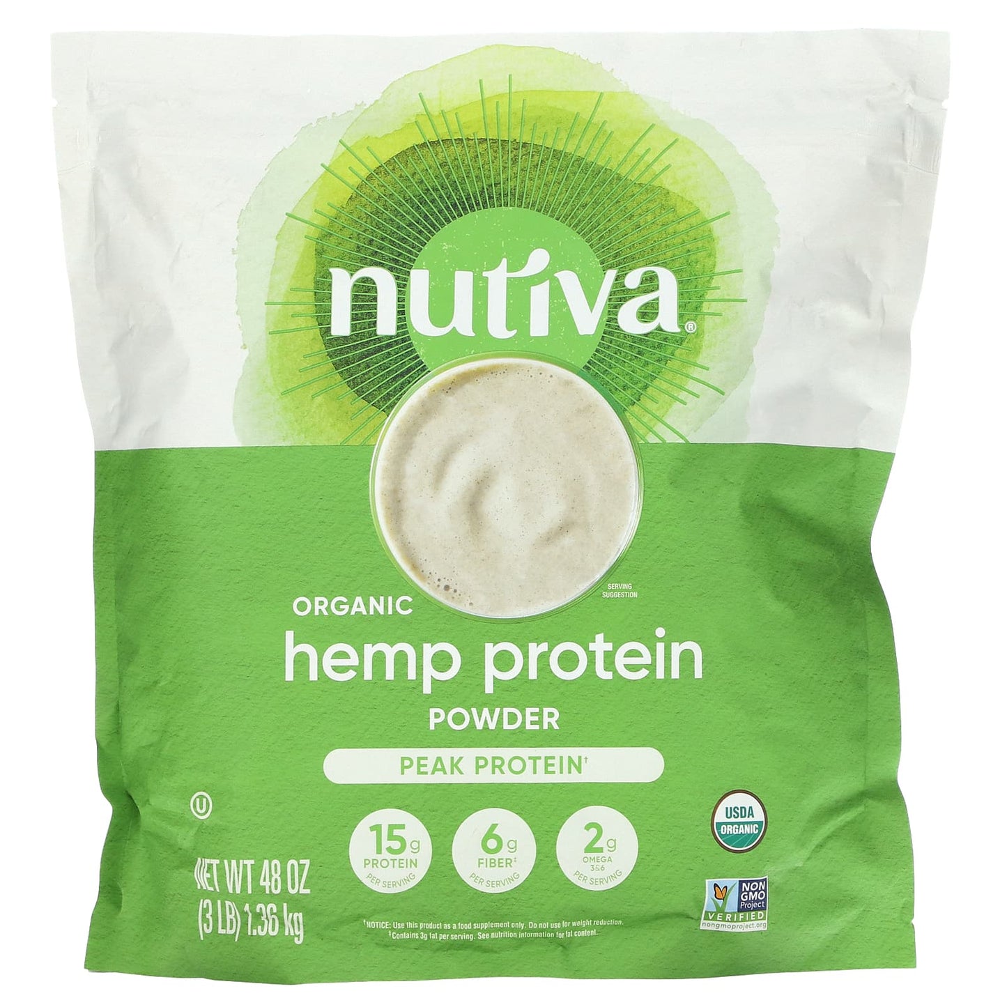 Nutiva-Organic Hemp Protein Powder-3 lb (1.36 kg)