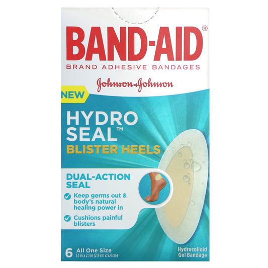 Band Aid-Adhesive Bandages-Hydro Seal Blister Heels-6 Bandages