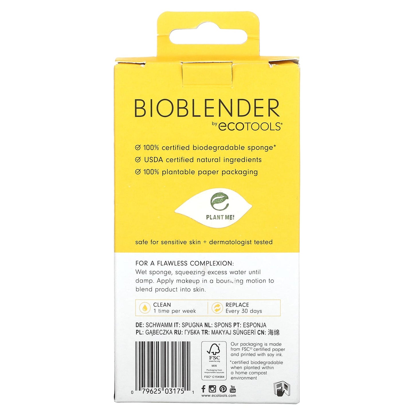 EcoTools, Bioblender, 100% Biodegradable Makeup Sponge, Purple, 1 Sponge