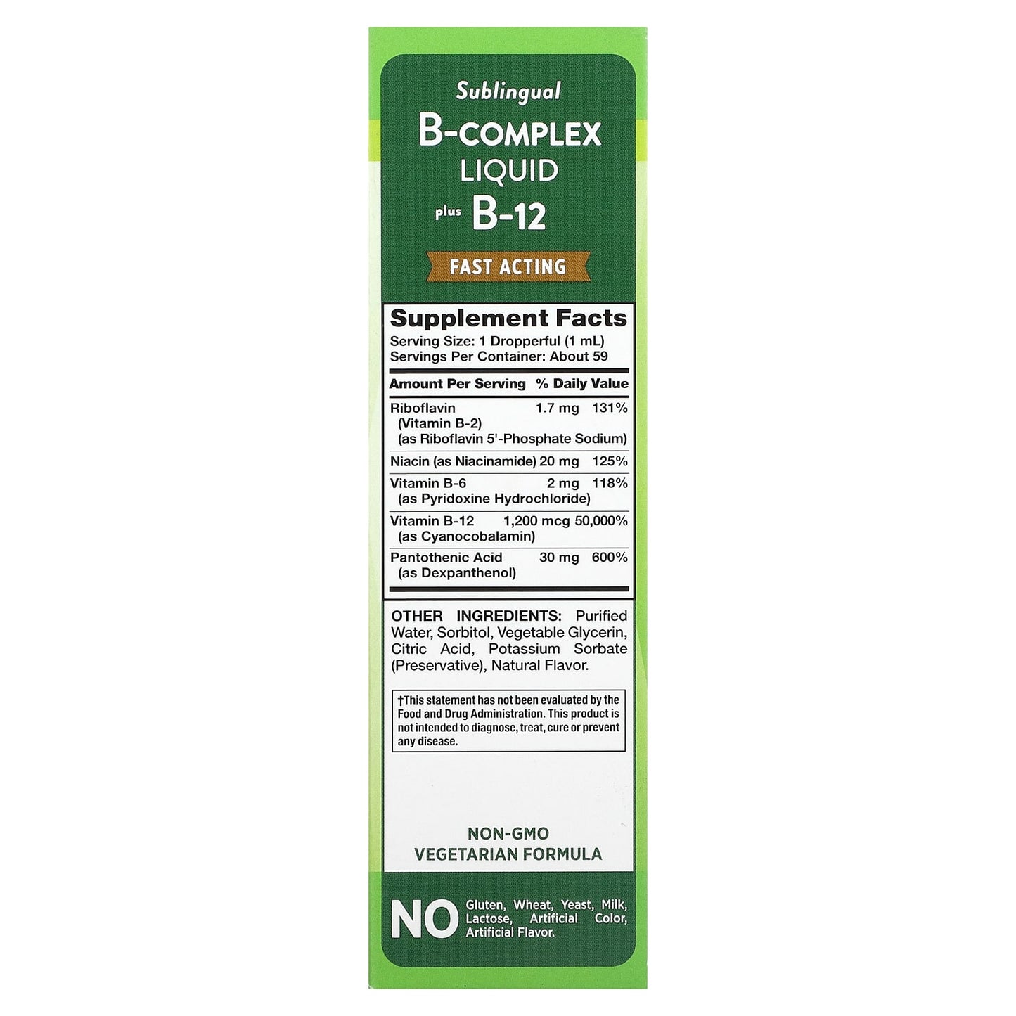 Nature's Truth, Vitamins, Sublingual B-Complex Liquid Plus B-12, Natural Berry, 2 fl oz (59 ml)