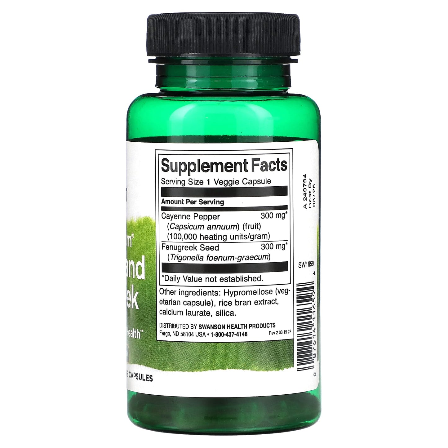 Swanson, Full Spectrum Cayenne and Fenugreek, 60 Veggie Capsules