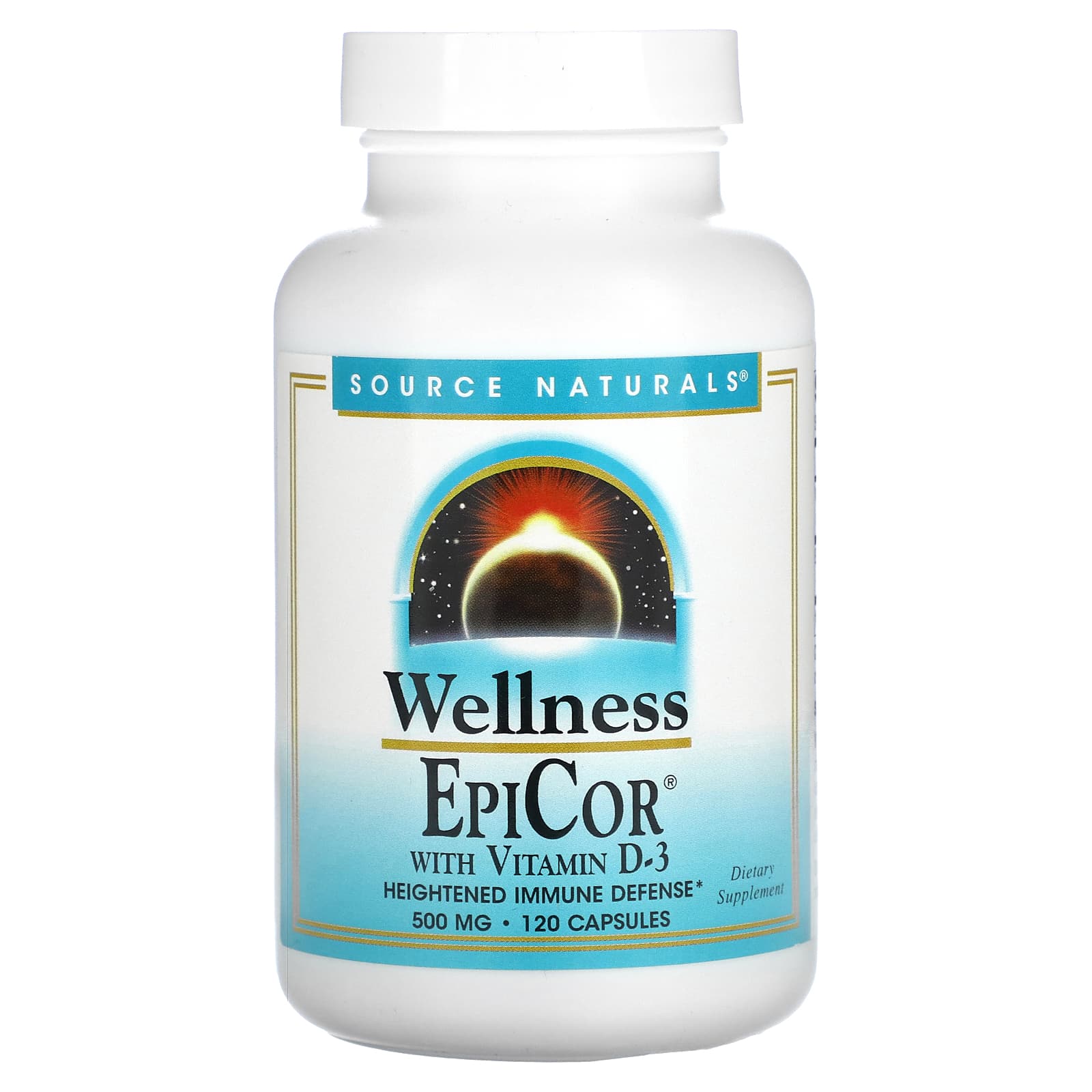 Source Naturals-EpiCor with Vitamin D-3-500 mg-120 Capsules