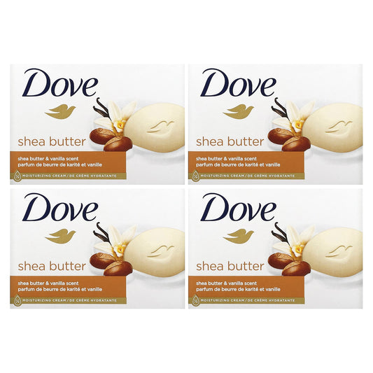 Dove-Beauty Bar Soap-Shea Butter &  Vanilla-2 Bars-3.75 oz (106 g) Each