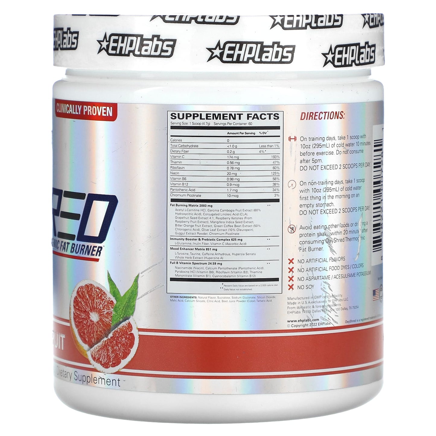 EHPlabs, OxyShred, Thermogenic Fat Burner, Pink Grapefruit, 9.9oz (282 g)