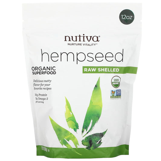 Nutiva-Organic Superfood-Raw Shelled Hempseed-12 oz (340 g)