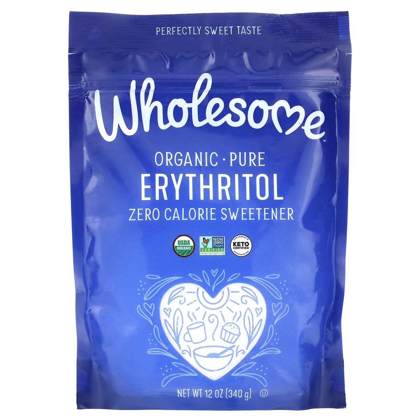 Wholesome Sweeteners-Organic-Pure Erythritol-Zero Calorie Sweetener-12 oz (340 g)