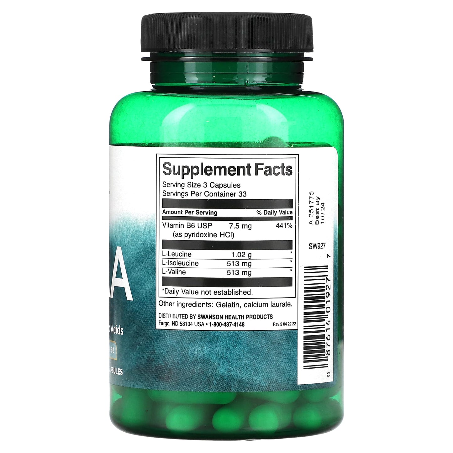 Swanson, BCAA, 100 Capsules