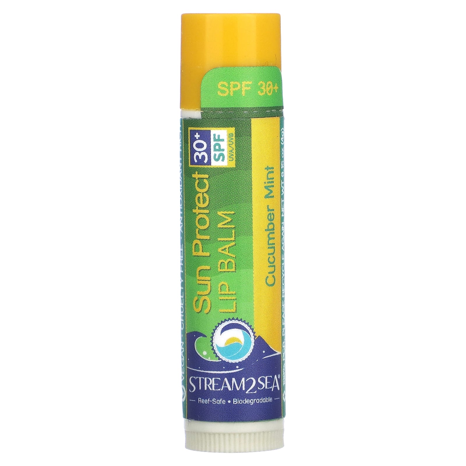 Stream2Sea-Sun Protect Lip Balm-SPF 30+-Cucumber Mint -0.15 oz (4 g)