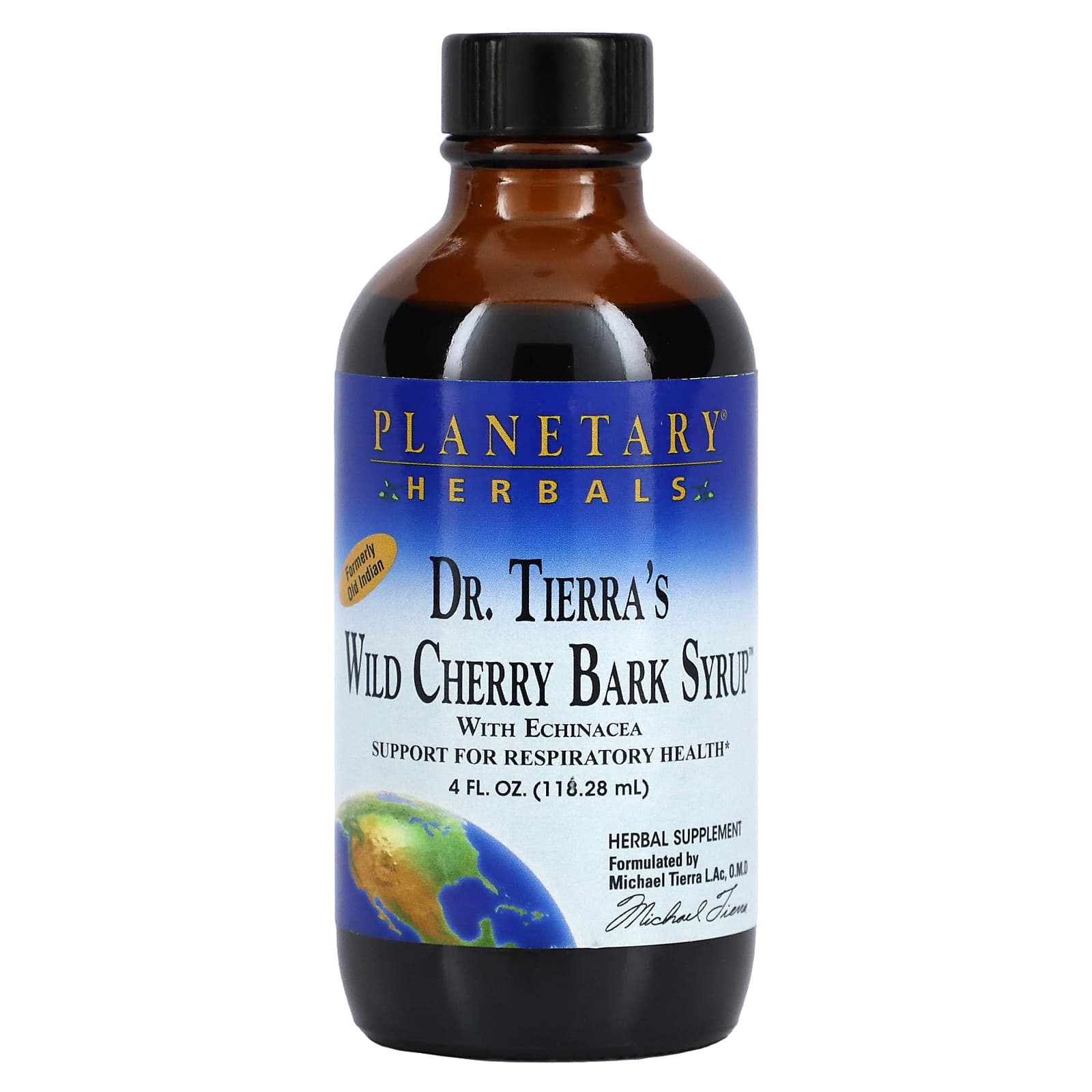 Planetary Herbals-Dr. Tierra's Wild Cherry Bark Syrup-4 fl oz (118.28 ml)