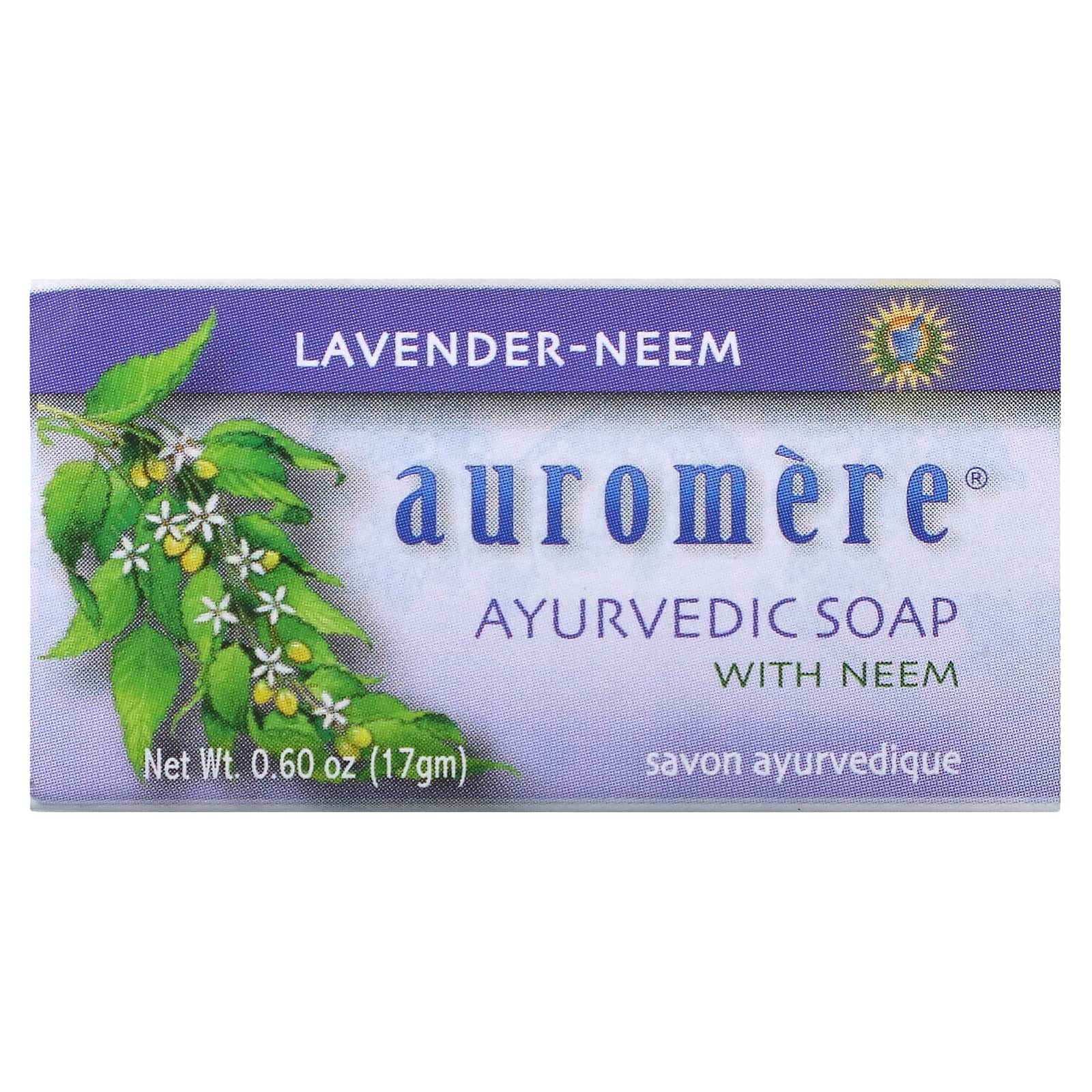 Auromere-Ayurvedic Bar Soap with Neem-Lavender-Neem-0.6 oz (17 g)