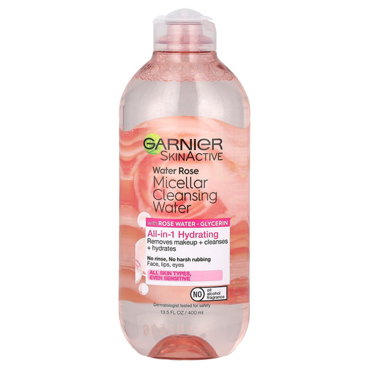 Garnier-SkinActive-Water Rose Micellar Cleansing Water with Rose Water + Glycerin-13.5 fl oz (400 ml)