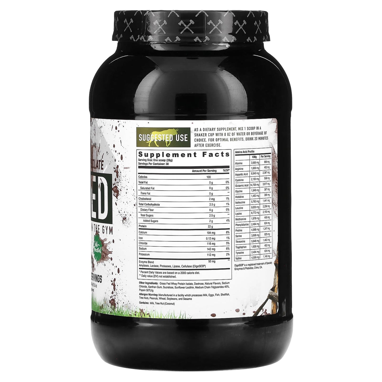 Axe & Sledge Supplements, Farm Fed, Grass Fed Whey Protein Isolate, Salted Caramel, 29.63 oz (840 g)